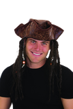 Jacobson Hat Company Men's Caribbean Pirate with Braids, Brown, One Size