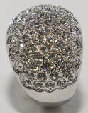 Women's Rhodium Plated Dress Ring Round Cut CZ Clusters 023