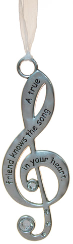 3 Inch Music Lover's Life Is Music Zinc Ornament - A True Friend