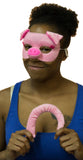 Halloween Costume Accessory Pig Mask with Clip On Tail Costume Kit