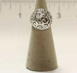 Women's Rhodium Plated Dress Ring Vintage Style Filigree 109