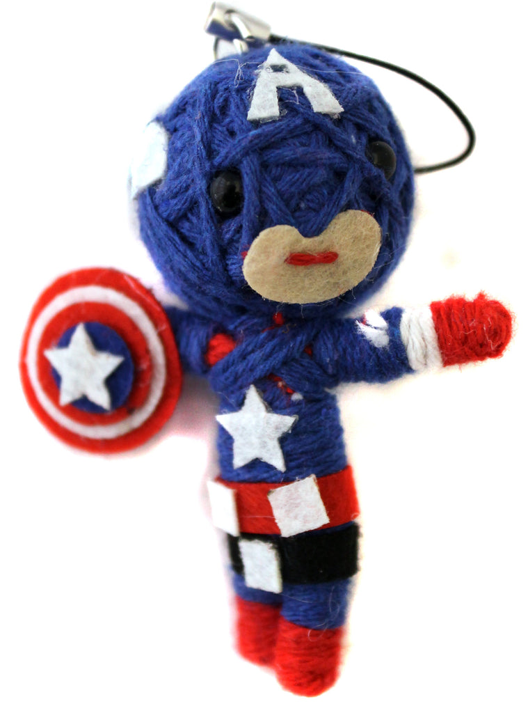 Marvel Comics Captain America 2.5 Inch String Voodoo Doll Keychain