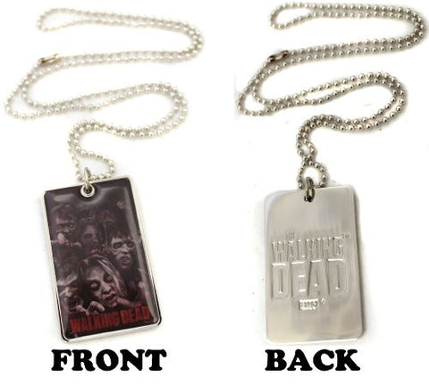 Walking Dead Enamel Photo Dog Tag Necklace- Zombie Walkers Attack