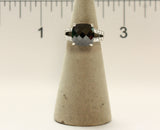 Women's Rhodium Plated Dress Ring Black and White CZ 111