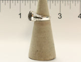 Women's Rhodium Plated Dress Ring Black and White CZ 111