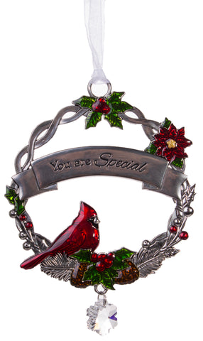 Attractive Zinc Christmas Cardinal Ornaments By Ganz- You Are Special