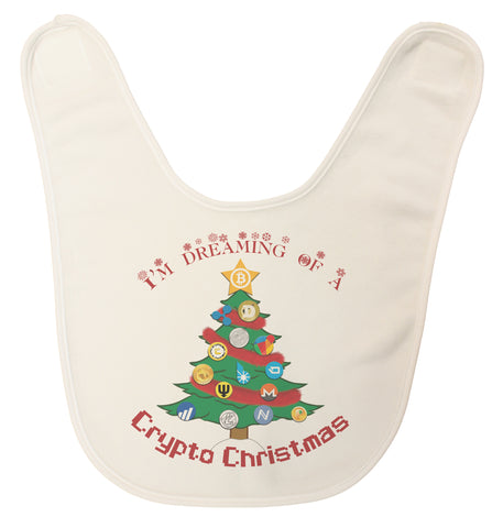 Bitcoin I'm Dreaming Of A Crypto Christmas USA Made Ultra Soft Baby Bib