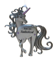 3 Inch Inspirational Zinc Unicorn Ornament - You are fantastical