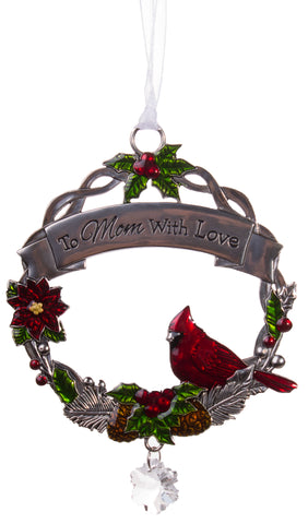 Attractive Zinc Christmas Cardinal Ornaments By Ganz- Mom