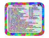 Mouse Mats Windows Hotkey/ Keyboard Shortcut Cheat Sheet Sublimated Mouse Pad