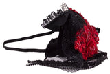 Halloween/ Day Of The Dead Feather and Lace Senorita Mask w/ Sequins