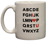 Adorable Alphabet I Heart U 11oz Coffee Mug