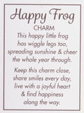 Happy Frog Figurine Zinc Pocket Charm with Inspirational Story Card