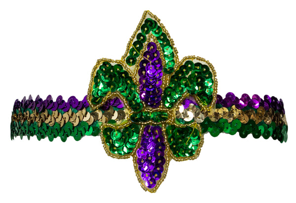 Costume Accessory - Mardi Gras Fleur Di Lis Sequin Headband