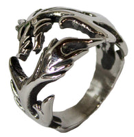 Men's Stainless Steel Dress Ring Wrap Around Dragon 093