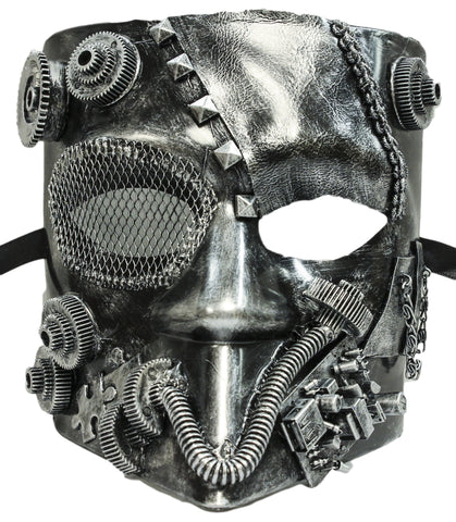 Steampunk Silver Jester Plaster Mask (75998)
