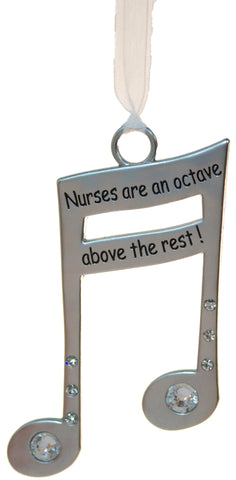 3 Inch Music Lover's Life Is Music Zinc Ornament - Nurses