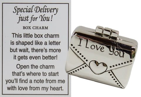 Special Delivery 1 Inch Envelope Box Charm w/ Story Card - "I Love You"