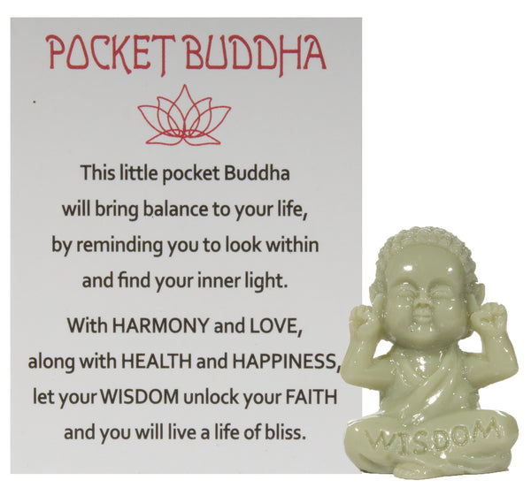 1.5 Inch Pocket Buddha Charm/ Shelf Sitter With Story Card