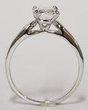 Women's Rhodium Plated Dress Ring Emerald Cut CZ 102
