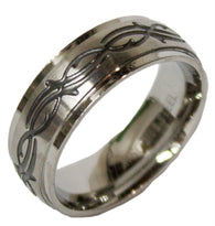 Men's Stainless Steel Dress Ring Tribal Pattern Band 096