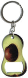 Stainless Steel 2.5" Avocado Graphic Bottle Opener Keychain