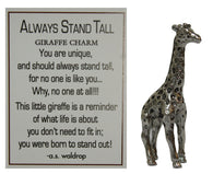 Always Stand Tall Zinc Giraffe Pocket Charm with Story Card by Ganz