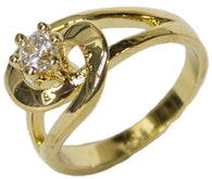 Women's 18 Kt Gold Plated Dress Ring Circle Cut CZ Solitaire 115