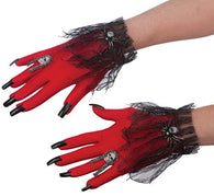 Halloween Costume Accessory Day Of The Dead Gloves (Red)