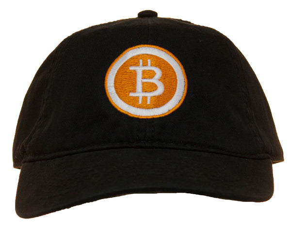 Bitcoin Logo Embroidered Adjustable Baseball Hat Cap