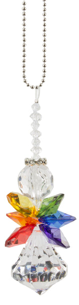 4.5 Inch Blessed Rainbow Angel Acrylic Crystal Charm