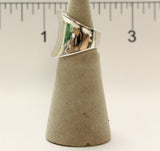 Women's Rhodium Plated Dress Ring Large Mirrored Finish 119