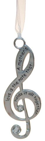 3 Inch Music Lover's Life Is Music Zinc Ornament - Mother