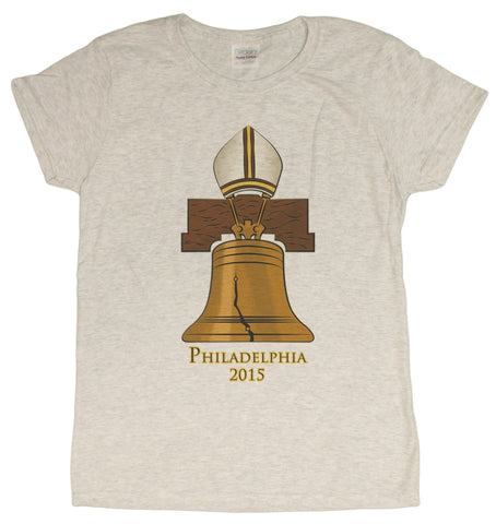 Ladies Philadelphia 2015 Pope Liberty Bell Commemorative T-Shirt