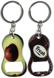 Stainless Steel 2.5" Avocado Graphic Bottle Opener Keychain