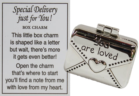 Special Delivery 1 Inch Envelope Box Charm w/ Story Card - "You Are Loved"