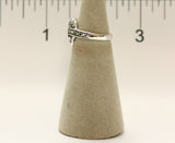 Women's Rhodium Plated Dress Ring Marcasite Heart 118