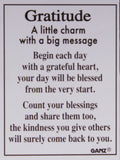 Inspirational Thank You Gift - Zinc Gratitude Charm w/ Story Card