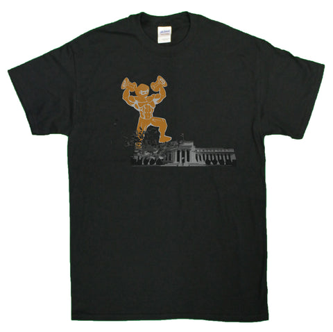 Men's Bitcoin Crypto Crusdaer Smashes The Federal Reserve T-Shirt (Black)