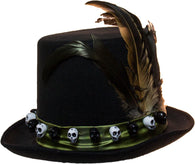 Men's 6 Inch Deluxe Voodoo Witch Doctor Hat with Green Satin Band