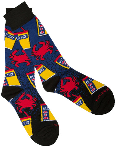Officially Licensed Old Bay Seafood Seasoning Crabs N Cans Dress Socks