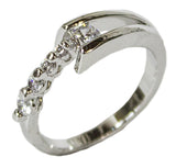 Women's Rhodium Plated Dress Ring CZ Channel Band 106