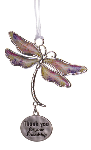 Inspirational Dragonfly Dreams Zinc Ornament -Thank You For Your Friendship