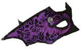 Costume Accessory - Ornate Purple Bat Mask w/ Sequins  & Elastic Band