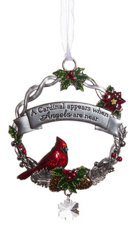 Attractive Zinc Christmas Cardinal Ornaments By Ganz- Angels