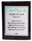 Color My Life Inspirational Zinc Angel Of Luck Figurine w/ Story Card