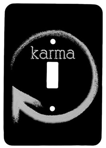 Karma What Comes Around Goes Around Single Toggle Metal Light Switch Cover