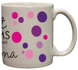 The Best Moms Get Promoted To Grandma 11oz Coffee Mug with Polka Dots