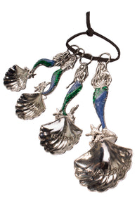 Attractive Mermaids 4 Piece Ornate Zinc Measuring Spoon Set