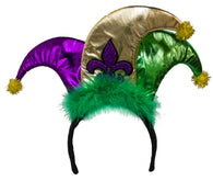 Mardi Gras Mini Jester Hat with Fleur De Lis Headband